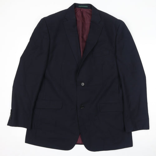 Greenwoods Mens Blue Polyester Jacket Suit Jacket Size 42 Regular