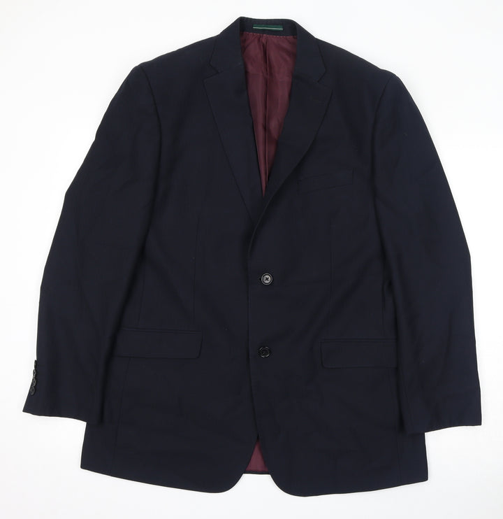 Greenwoods Mens Blue Polyester Jacket Suit Jacket Size 42 Regular