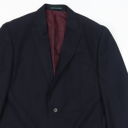 Greenwoods Mens Blue Polyester Jacket Suit Jacket Size 42 Regular