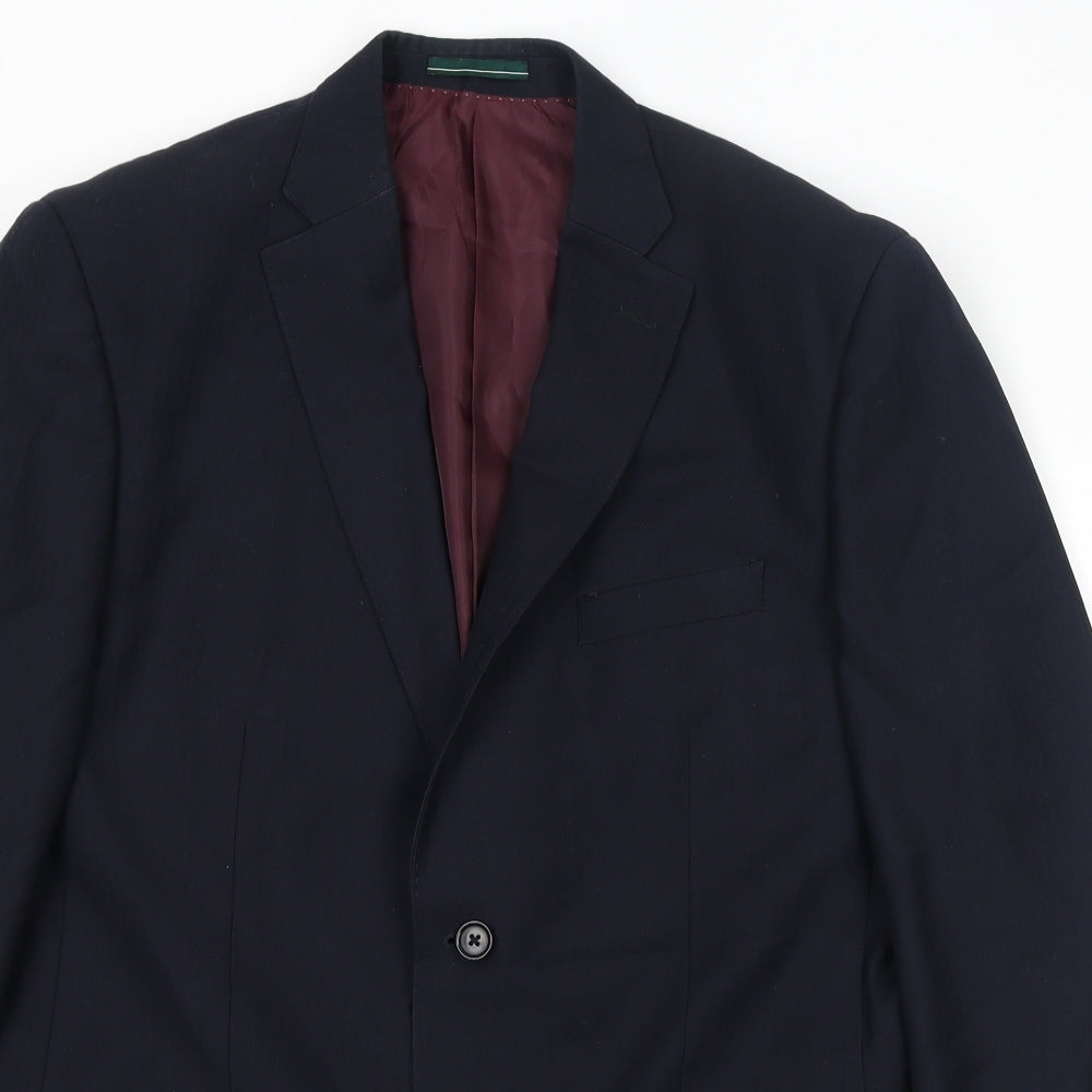 Greenwoods Mens Blue Polyester Jacket Suit Jacket Size 42 Regular