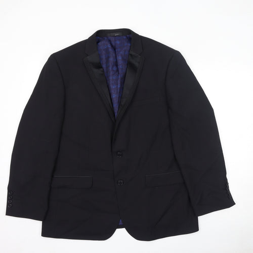 Greenwoods Mens Black Polyester Jacket Suit Jacket Size 44 Regular