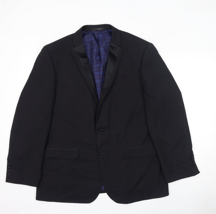 Greenwoods Mens Black Polyester Jacket Suit Jacket Size 44 Regular