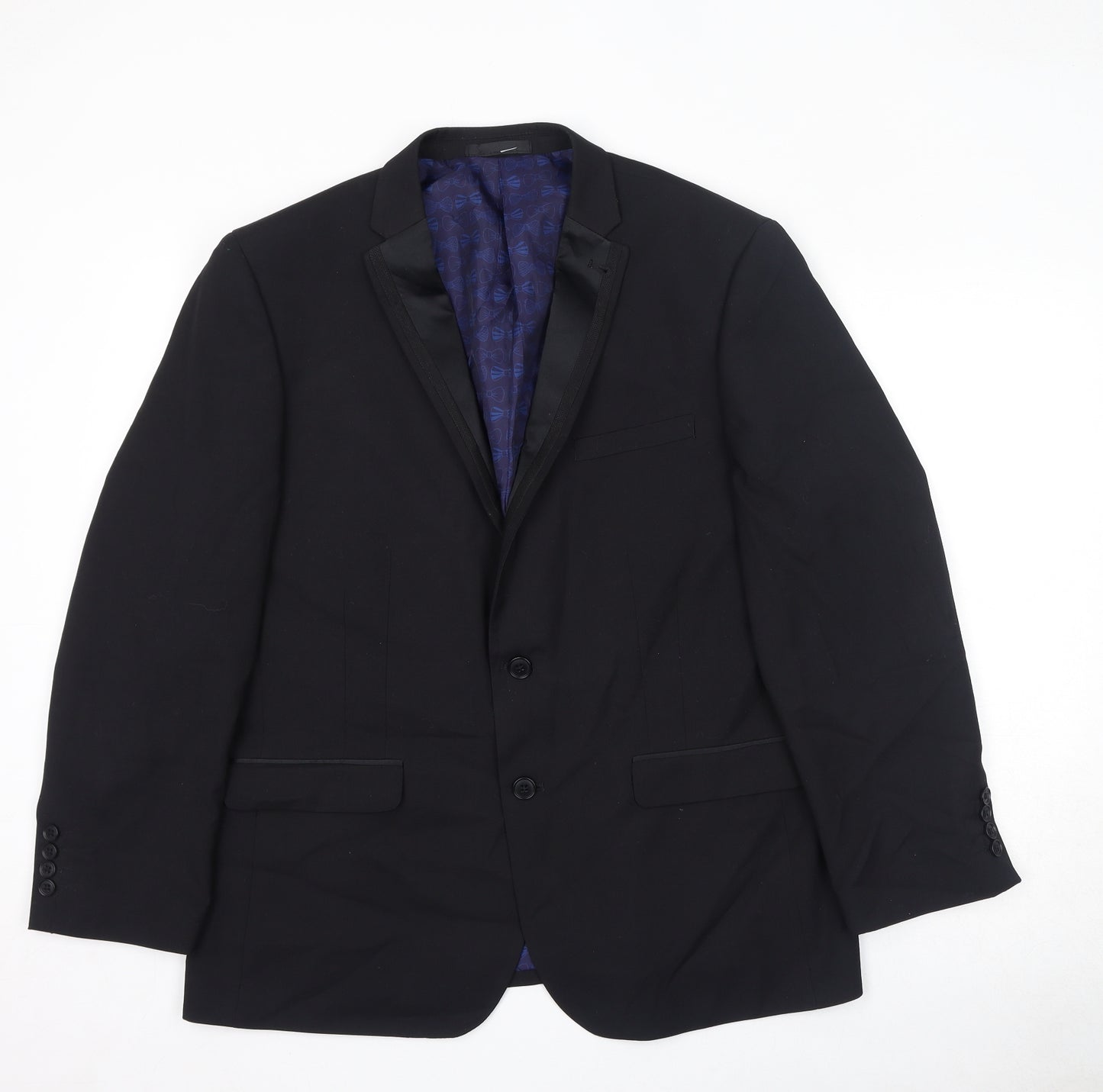 Greenwoods Mens Black Polyester Jacket Suit Jacket Size 44 Regular