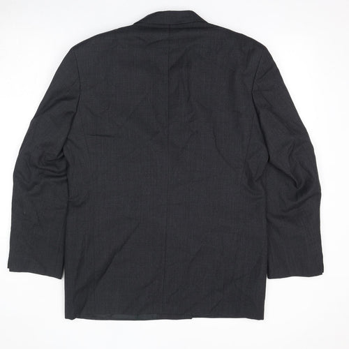 St Michael Mens Black Geometric Polyester Jacket Suit Jacket Size 40 Regular