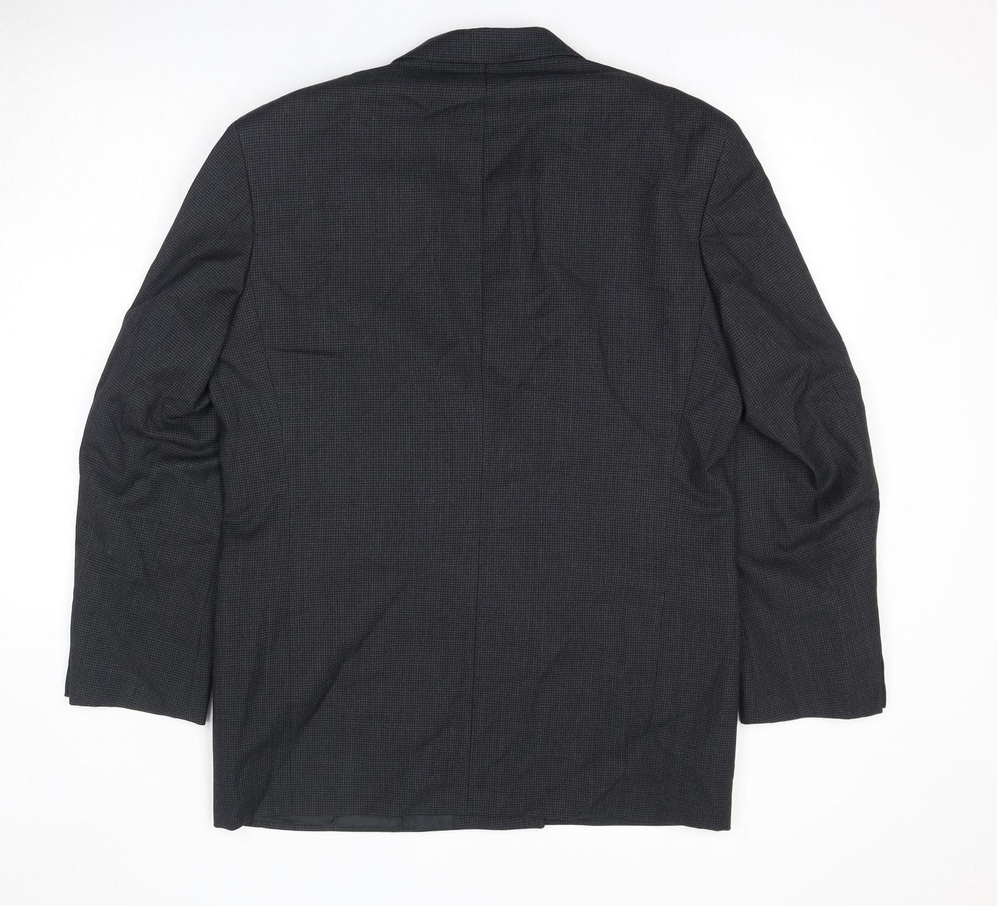 St Michael Mens Black Geometric Polyester Jacket Suit Jacket Size 40 Regular