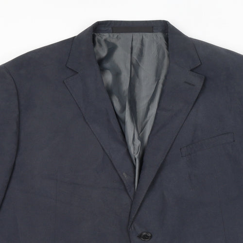 Marks and Spencer Mens Blue Polyester Jacket Suit Jacket Size 46 Regular