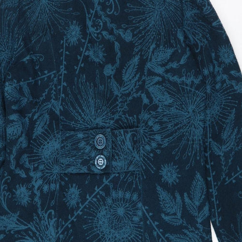 Per Una Womens Blue Paisley Pea Coat Coat Size 16 Button