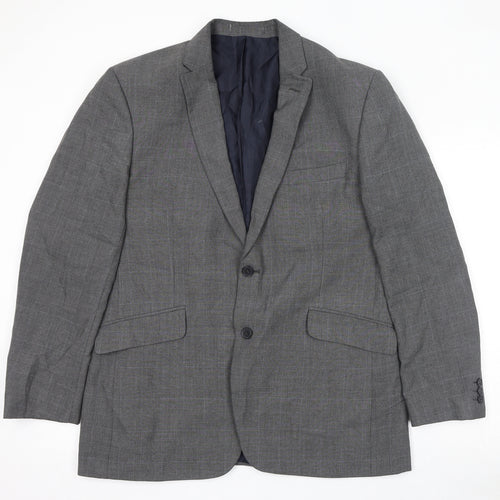 Scott & Taylor Mens Grey Polyester Jacket Suit Jacket Size 44 Regular