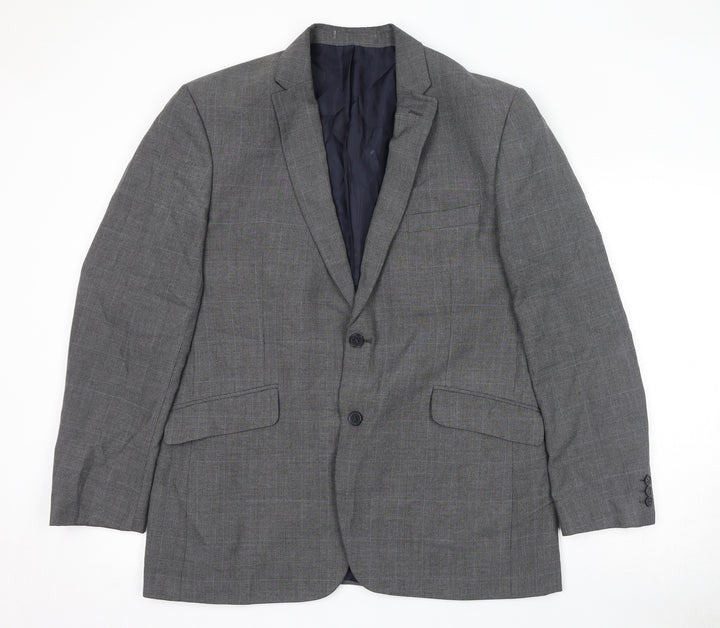 Scott & Taylor Mens Grey Polyester Jacket Suit Jacket Size 44 Regular