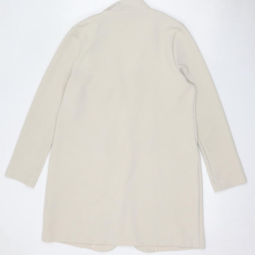 Marks and Spencer Womens Ivory Overcoat Coat Size 12 Snap