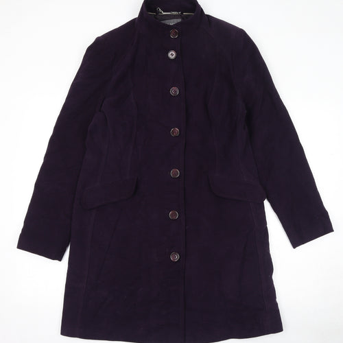 Laura Ashley Womens Purple Overcoat Coat Size 12 Button