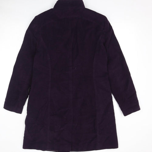 Laura Ashley Womens Purple Overcoat Coat Size 12 Button