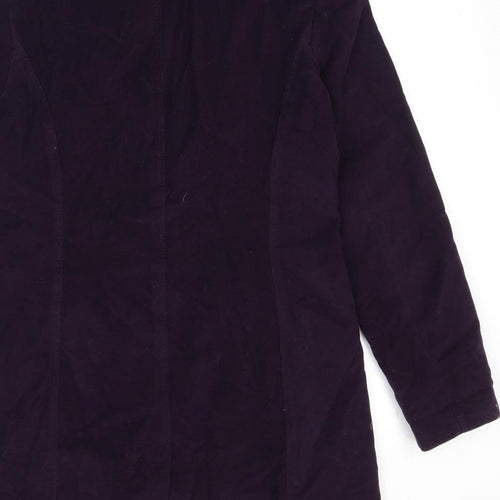 Laura Ashley Womens Purple Overcoat Coat Size 12 Button