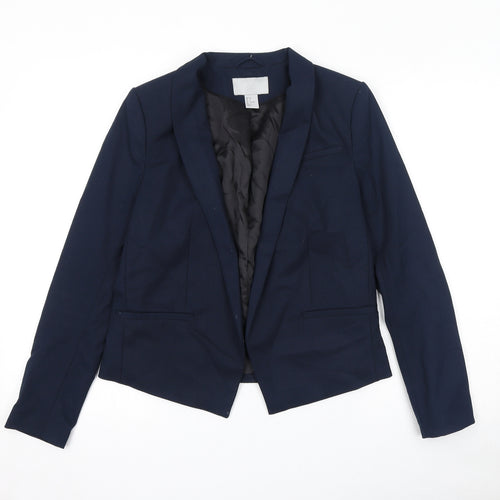 H&M Womens Blue Jacket Blazer Size 8