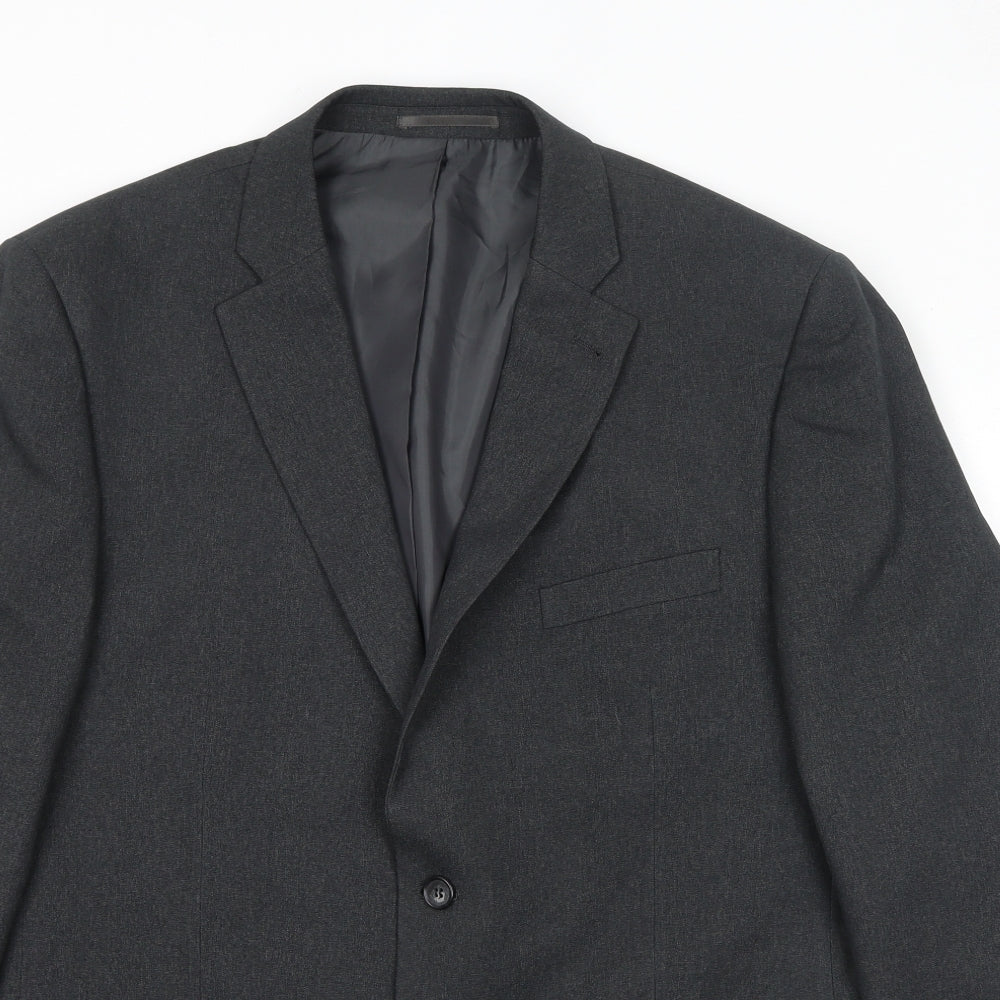 Greenwoods Mens Grey Polyester Jacket Suit Jacket Size 44 Regular