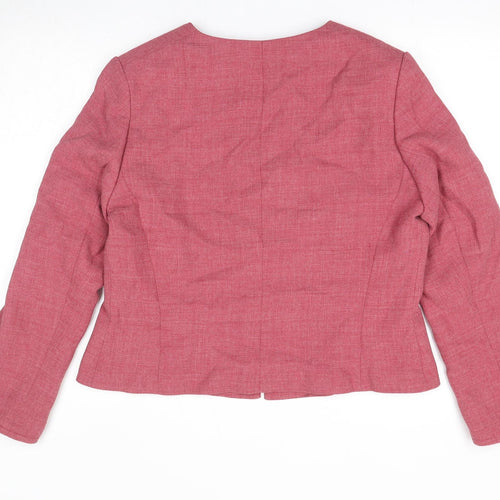 Marks and Spencer Womens Pink Jacket Blazer Size 16 Hook & Eye