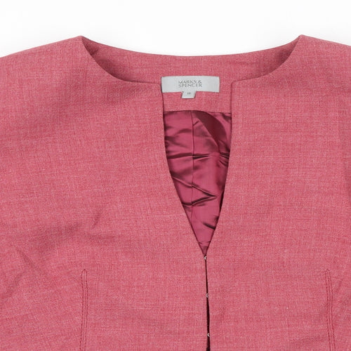 Marks and Spencer Womens Pink Jacket Blazer Size 16 Hook & Eye