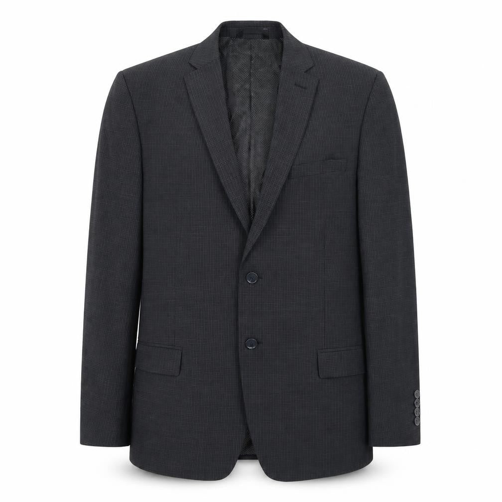 Front view of Marks & Spencer men’s grey check wool jacket suit jacket, size 40, regular