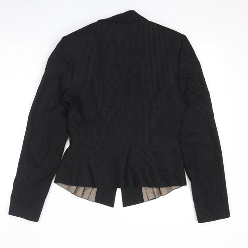 Edina Ronay Womens Black Polka Dot Jacket Blazer Size S Button - Pleated Detail
