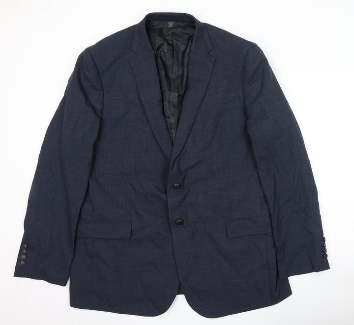 Marks and Spencer Mens Blue Polyester Jacket Suit Jacket Size 46 Regular