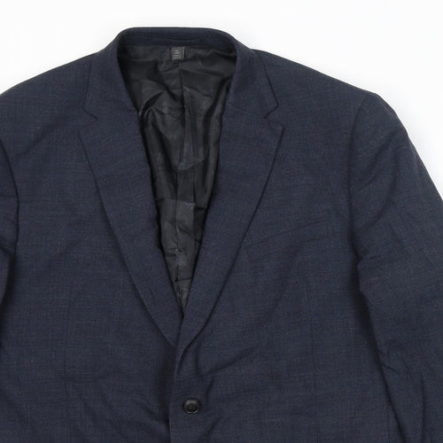 Marks and Spencer Mens Blue Polyester Jacket Suit Jacket Size 46 Regular