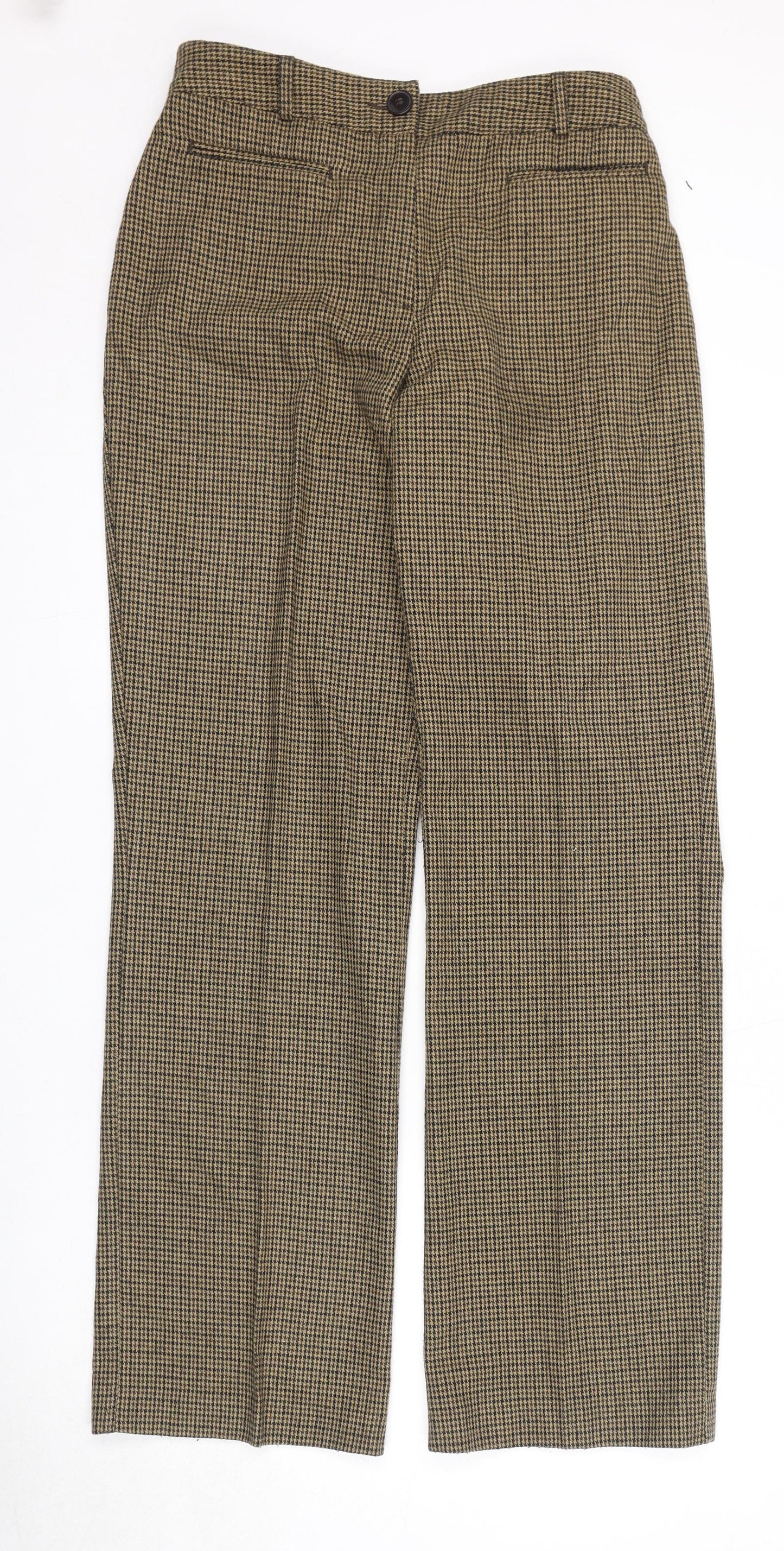 Cotton Traders Womens Brown Geometric Polyester Trousers Size 10 L33 in Regular Zip