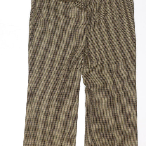 Cotton Traders Womens Brown Geometric Polyester Trousers Size 10 L33 in Regular Zip