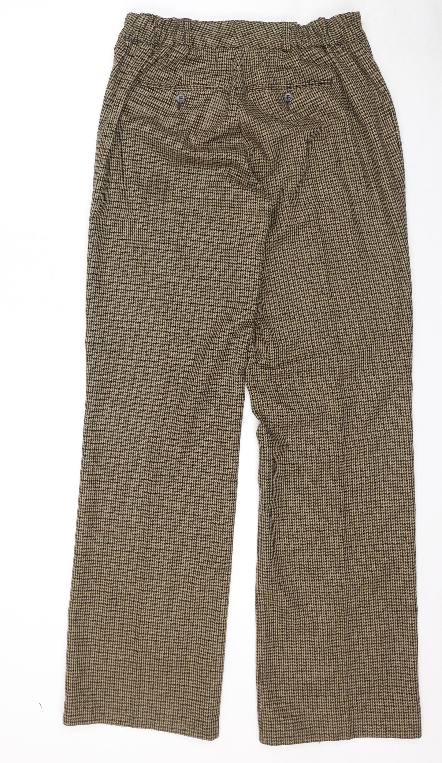 Cotton Traders Womens Brown Geometric Polyester Trousers Size 10 L33 in Regular Zip