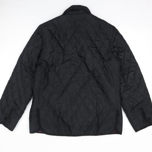 Patra Womens Black Quilted Jacket Size S Button