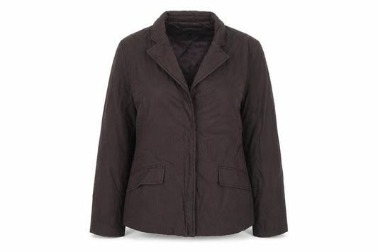 Front view of Zara women’s brown jacket, size M, snap