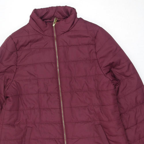 Capsule Womens Red Quilted Coat Size 16 Zip