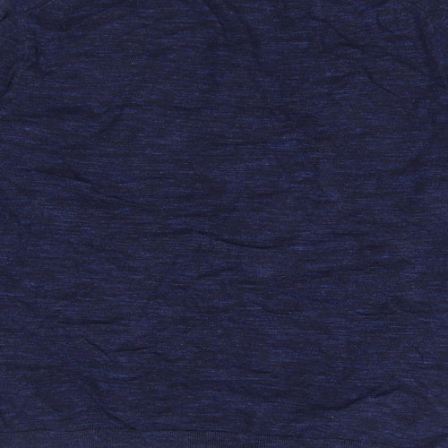 Marks and Spencer Mens Blue Collared Cotton Pullover Jumper Size L Long Sleeve