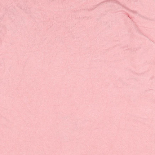 BASSINI Womens Pink Round Neck Geometric Viscose Pullover Jumper Size M - Heart