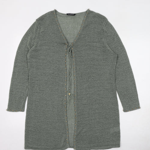 Evans Womens Green V-Neck Polyester Cardigan Jumper Size 18