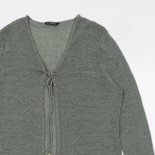 Evans Womens Green V-Neck Polyester Cardigan Jumper Size 18