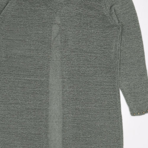 Evans Womens Green V-Neck Polyester Cardigan Jumper Size 18