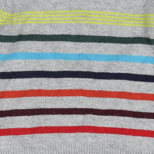 Gap Boys Grey Crew Neck Striped Cotton Pullover Jumper Size 2 Years Pullover