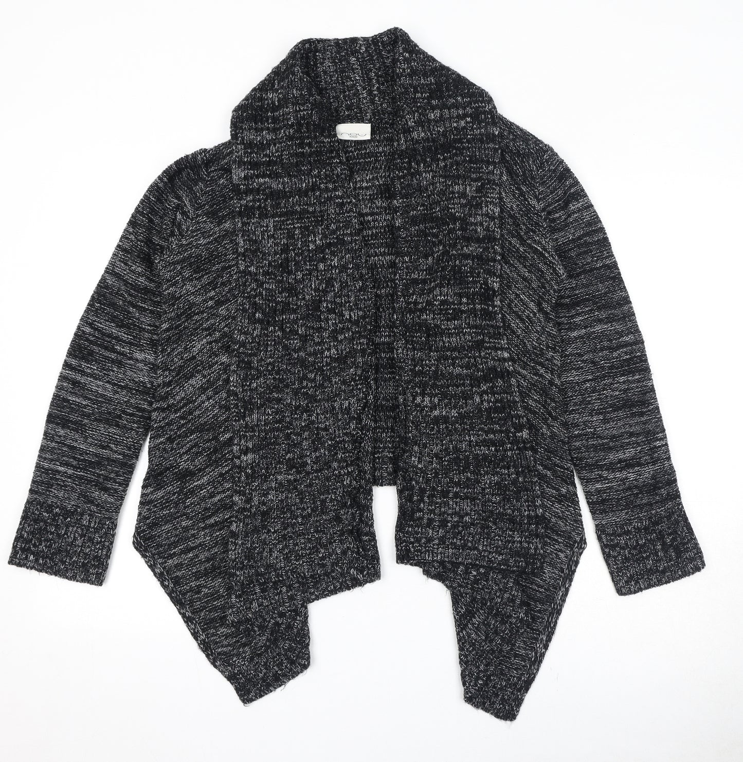 New Look Womens Black V-Neck Acrylic Cardigan Jumper Size L - Waterfall