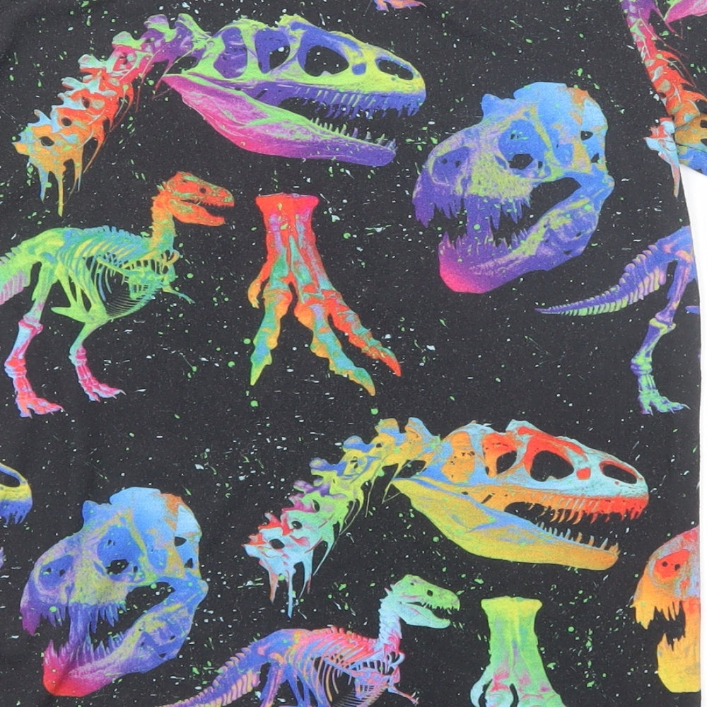 Hype Boys Multicoloured Geometric Polyester Basic T-Shirt Size 11-12 Years Round Neck Pullover - Dinosaur