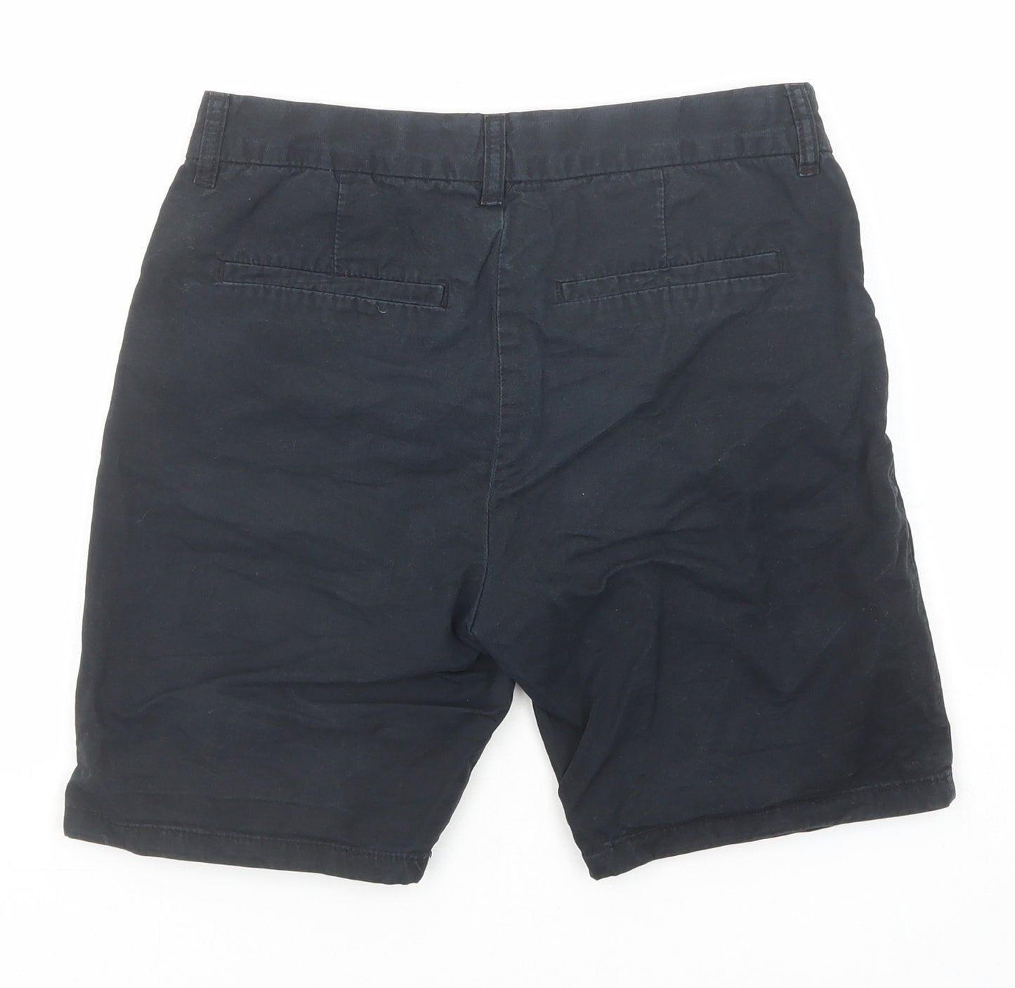 NEXT Boys Blue Cotton Chino Shorts Size 11 Years Regular Zip