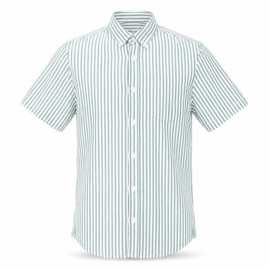 River Island Mens Green Striped Cotton Button-Up Size XS Collared Button