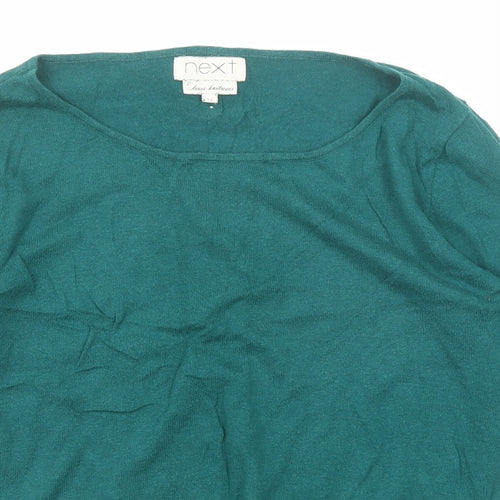 NEXT Womens Green Boat Neck Cotton Pullover Jumper Size 12