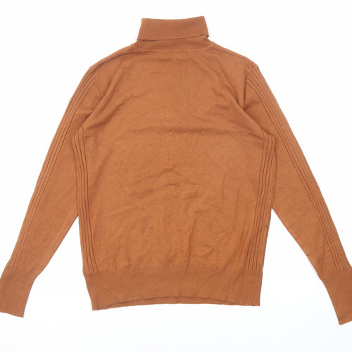 NEXT Womens Brown Roll Neck Viscose Pullover Jumper Size 12