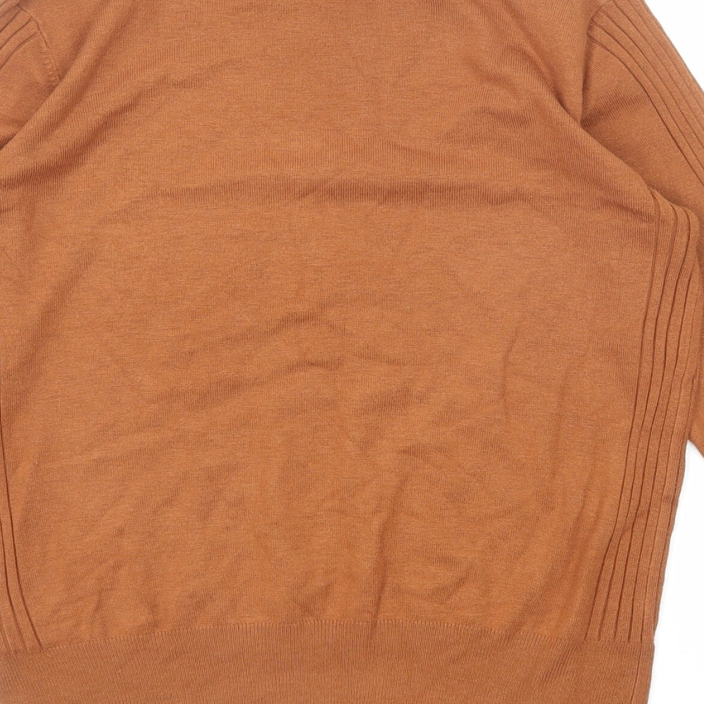 NEXT Womens Brown Roll Neck Viscose Pullover Jumper Size 12