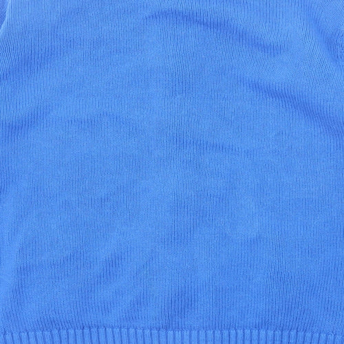 EWM Womens Blue High Neck Cotton Full Zip Jumper Size 14 - Size 14-16