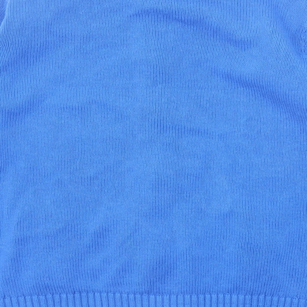 EWM Womens Blue High Neck Cotton Full Zip Jumper Size 14 - Size 14-16