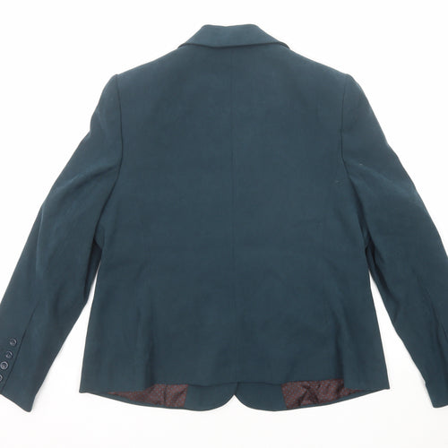 EWM Womens Green Polyester Jacket Blazer Size 16