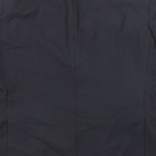 Marks and Spencer Mens Blue Striped Polyester Jacket Suit Jacket Size 42 Regular