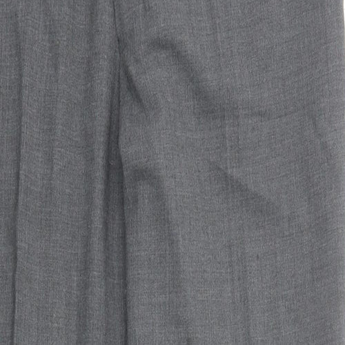 Marks and Spencer Mens Grey Polyester Dress Pants Trousers Size 36 in L31 in Regular Zip