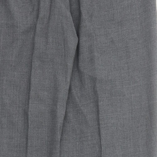 Marks and Spencer Mens Grey Polyester Dress Pants Trousers Size 36 in L31 in Regular Zip